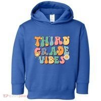 Hippie Third Grade Vibes Retro Groovy First Day Of School Great Gift Toddler Hoodie thumb 0