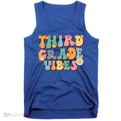 Hippie Third Grade Vibes Retro Groovy First Day Of School Great Gift Tank Top