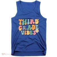 Hippie Third Grade Vibes Retro Groovy First Day Of School Great Gift Tank Top thumb 0