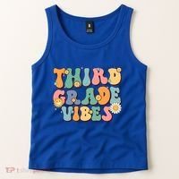 Hippie Third Grade Vibes Retro Groovy First Day Of School Great Gift Tank Top thumb 2