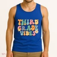 Hippie Third Grade Vibes Retro Groovy First Day Of School Great Gift Tank Top thumb 3