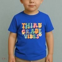 Hippie Third Grade Vibes Retro Groovy First Day Of School Great Gift Toddler T-Shirt thumb 2