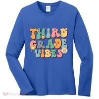 Hippie Third Grade Vibes Retro Groovy First Day Of School Great Gift Women's Long Sleeve Shirt thumb 0