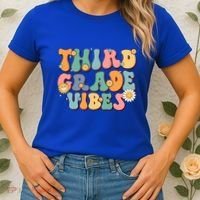 Hippie Third Grade Vibes Retro Groovy First Day Of School Great Gift Women's T-Shirt thumb 2