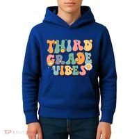 Hippie Third Grade Vibes Retro Groovy First Day Of School Great Gift Kids Hoodie thumb 4