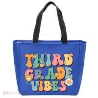 Hippie Third Grade Vibes Retro Groovy First Day Of School Great Gift Tote Bag thumb 0