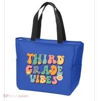 Hippie Third Grade Vibes Retro Groovy First Day Of School Great Gift Tote Bag thumb 3