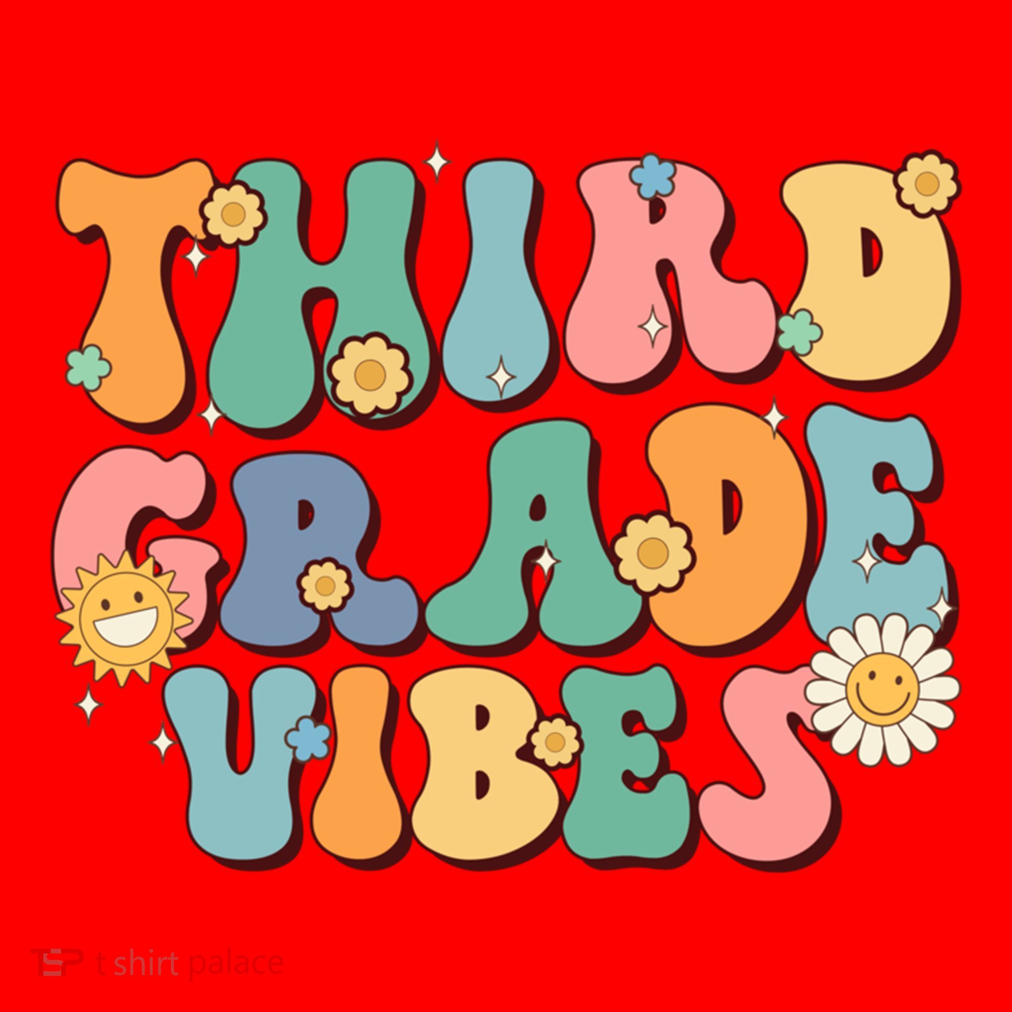 Hippie Third Grade Vibes Retro Groovy First Day Of School Great Gift Santa Hat