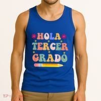 Hola Tercer Grado Third Grade Spanish Teacher Back To School Gift Tank Top thumb 3