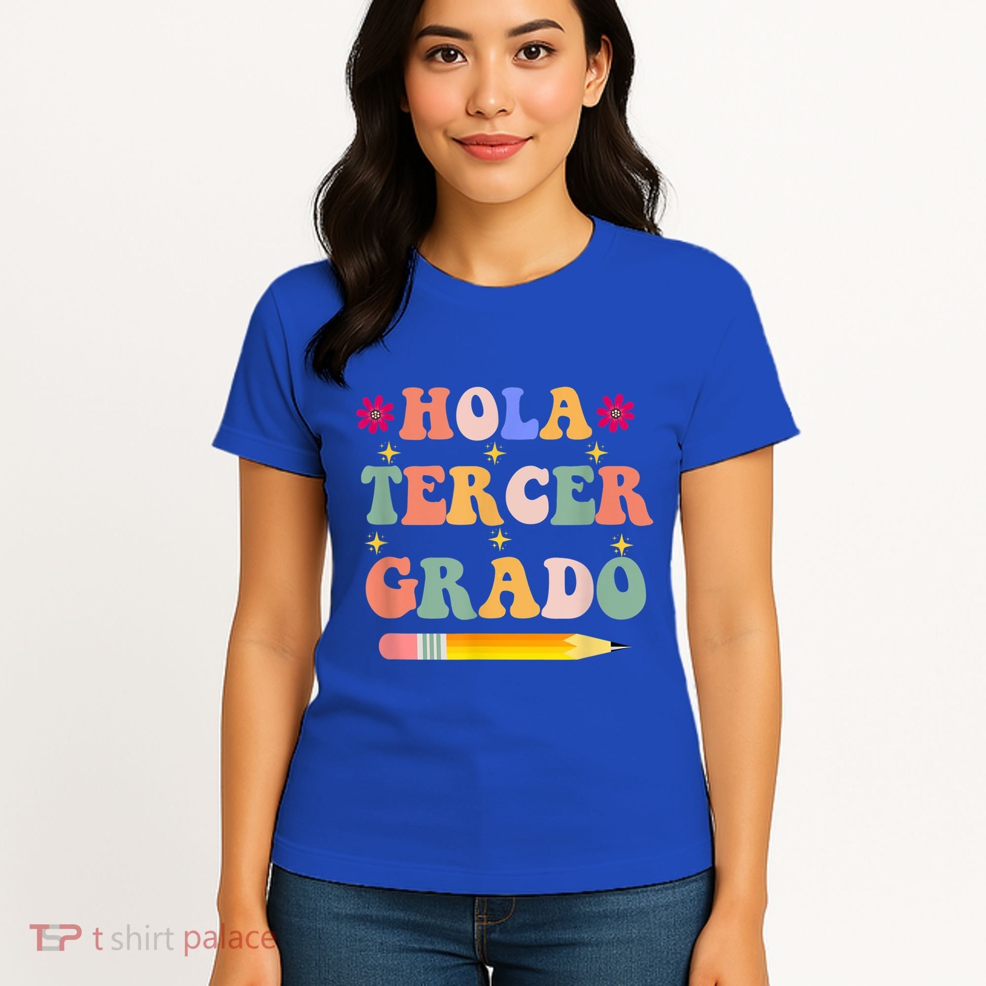 Hola Tercer Grado Third Grade Spanish Teacher Back To School Gift Women's T-Shirt