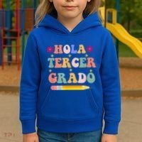 Hola Tercer Grado Third Grade Spanish Teacher Back To School Gift Kids Hoodie thumb 3