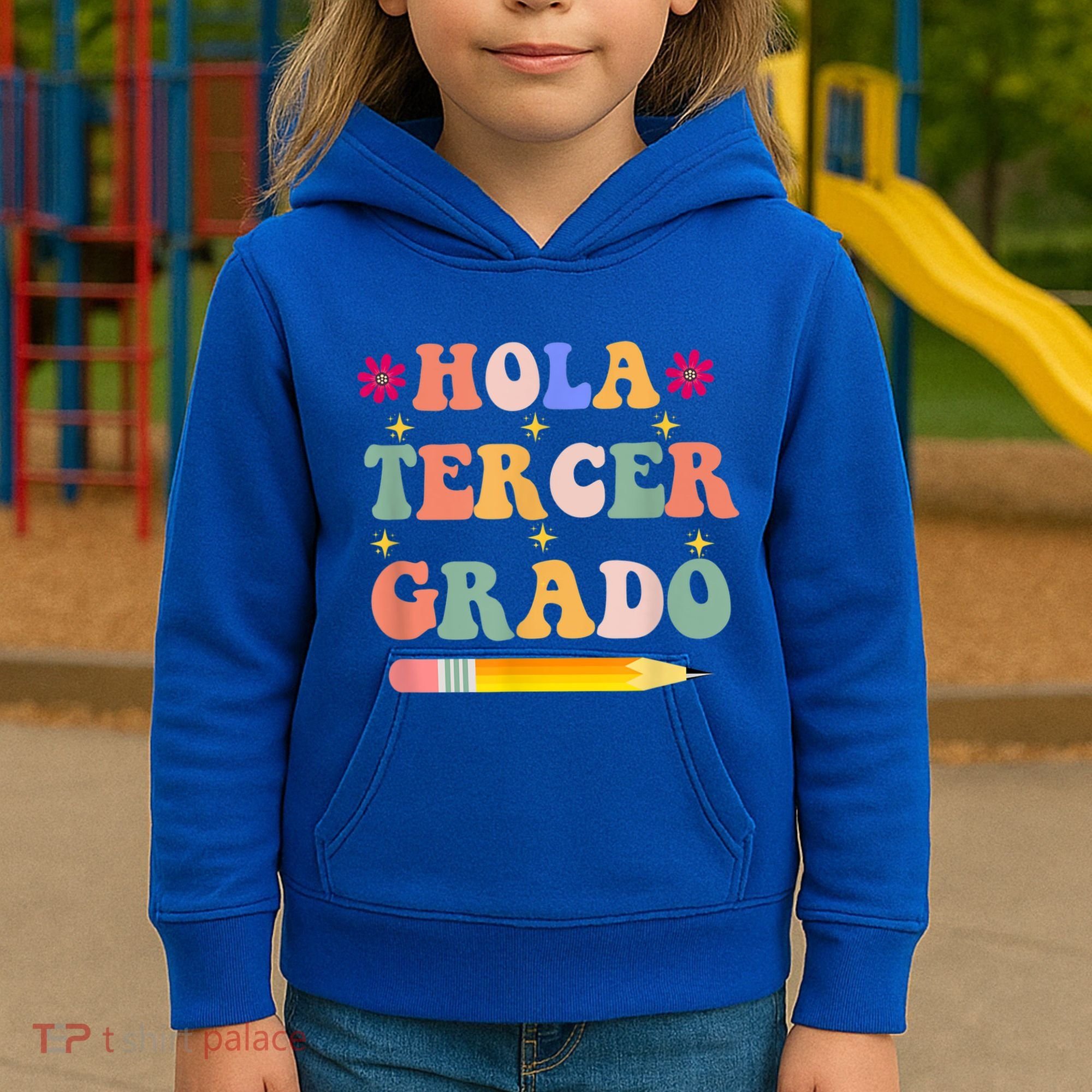 Hola Tercer Grado Third Grade Spanish Teacher Back To School Gift Kids Hoodie