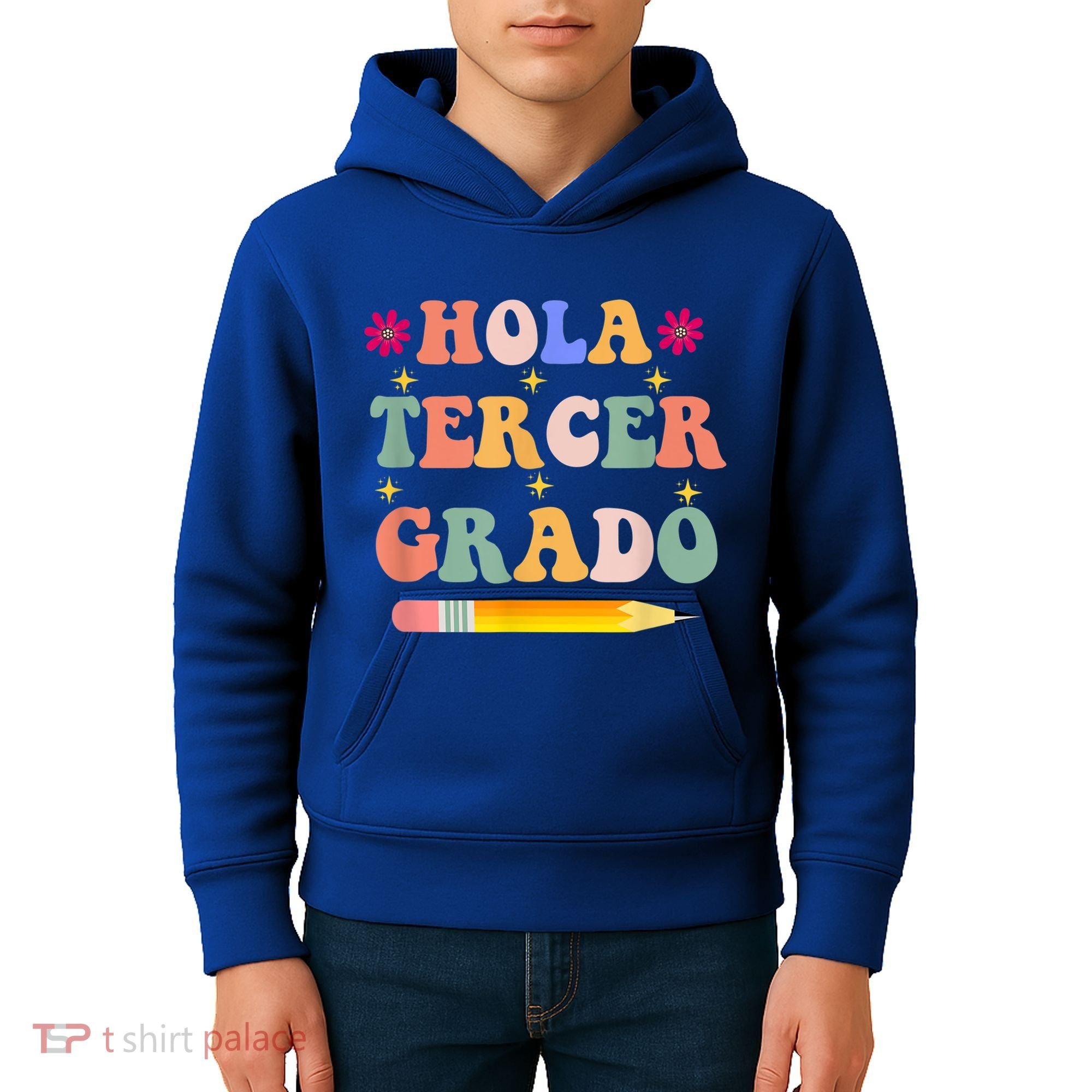 Hola Tercer Grado Third Grade Spanish Teacher Back To School Gift Kids Hoodie