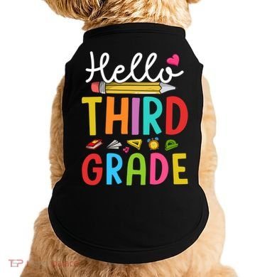 Hello Third Grade First Day Of 3Rd Grade Teacher Gift Doggie Tank