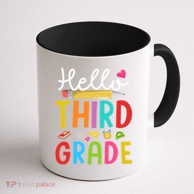 Hello Third Grade First Day Of 3Rd Grade Teacher Gift Coffee Mug back