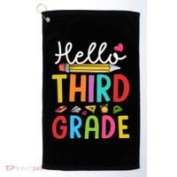 Hello Third Grade First Day Of 3Rd Grade Teacher Gift Golf Towel thumb 0