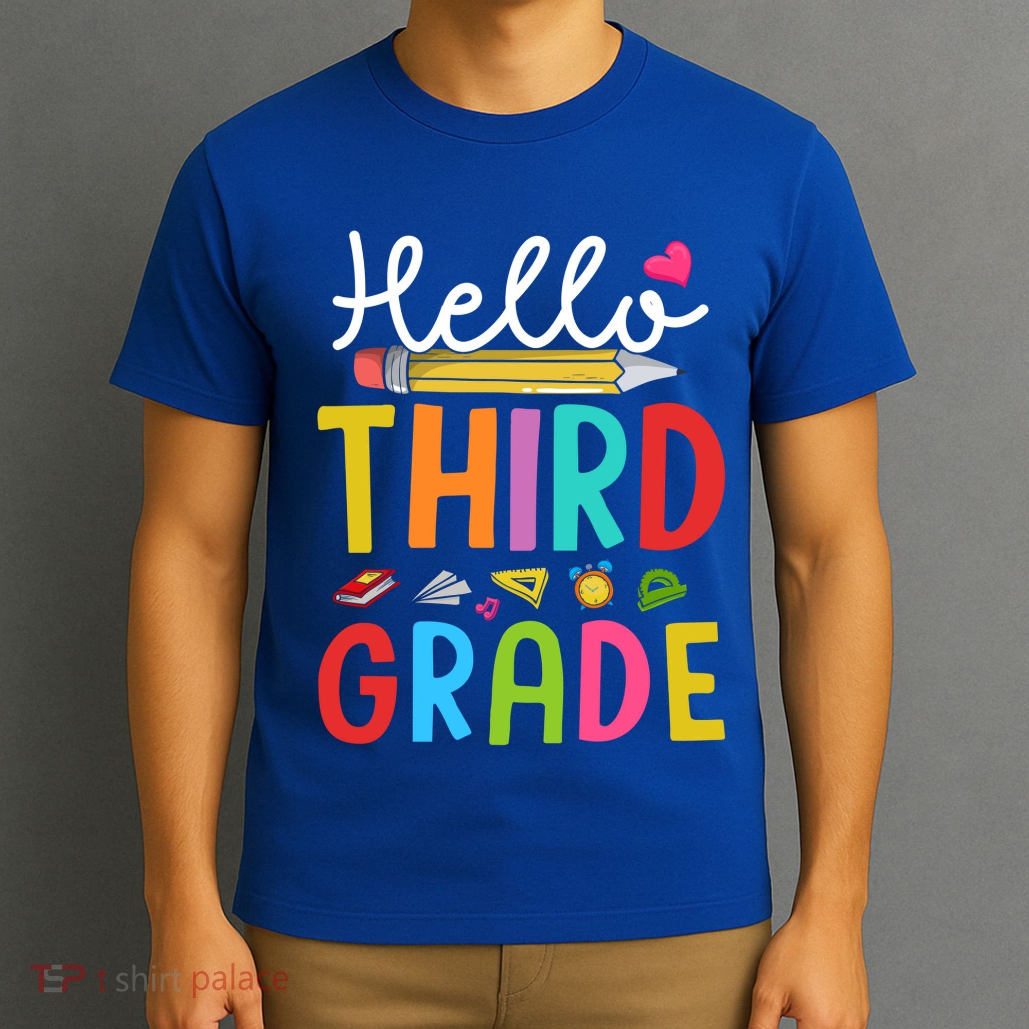 Hello Third Grade First Day Of 3Rd Grade Teacher Gift T-Shirt