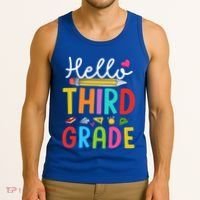 Hello Third Grade First Day Of 3Rd Grade Teacher Gift Tank Top thumb 3