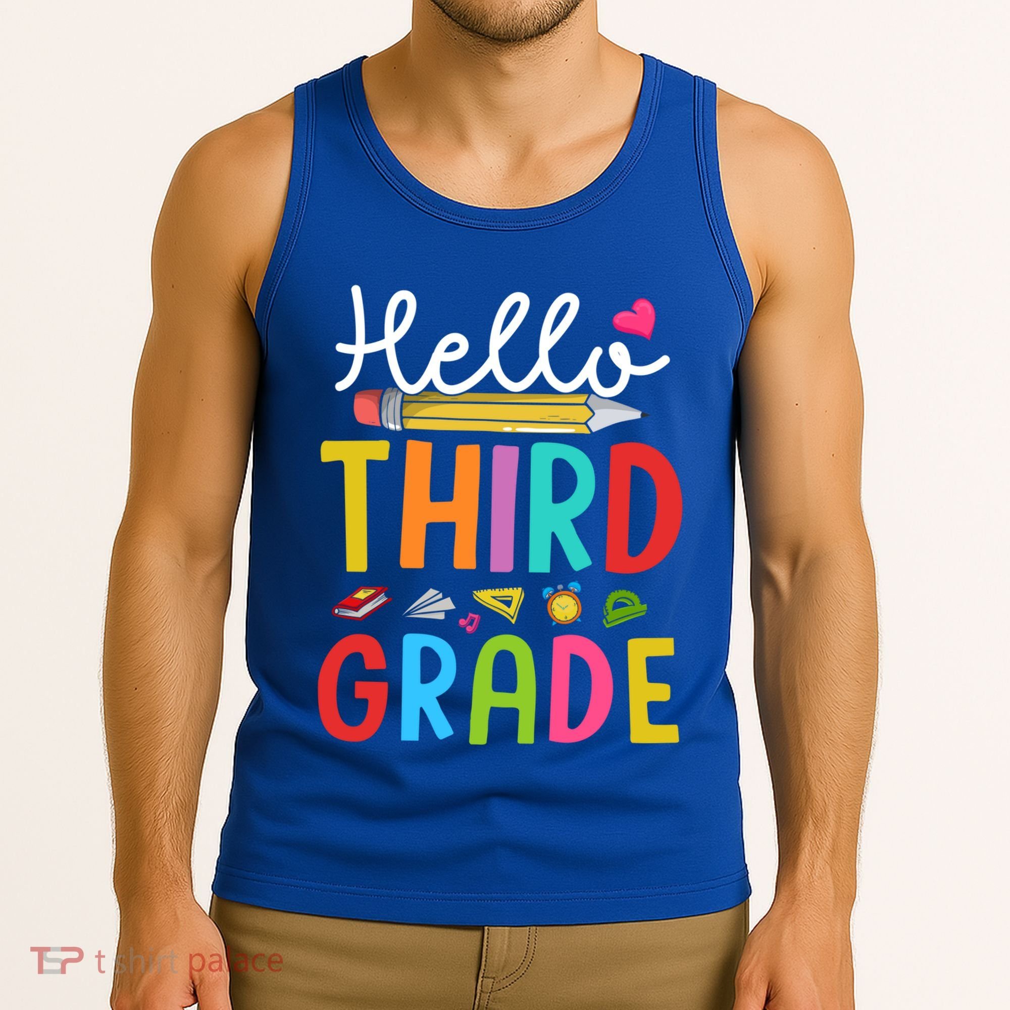 Hello Third Grade First Day Of 3Rd Grade Teacher Gift Tank Top