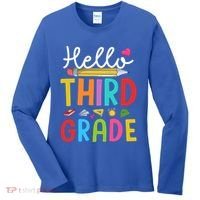 Hello Third Grade First Day Of 3Rd Grade Teacher Gift Women's Long Sleeve Shirt thumb 0