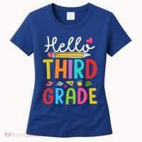 Hello Third Grade First Day Of 3Rd Grade Teacher Gift Women's T-Shirt thumb 0