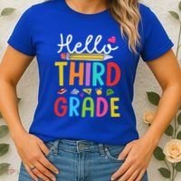 Hello Third Grade First Day Of 3Rd Grade Teacher Gift Women's T-Shirt thumb 2