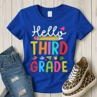Hello Third Grade First Day Of 3Rd Grade Teacher Gift Women's T-Shirt thumb 3
