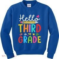 Hello Third Grade First Day Of 3Rd Grade Teacher Gift Kids Sweatshirt thumb 0