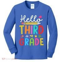 Hello Third Grade First Day Of 3Rd Grade Teacher Gift Kids Long Sleeve Shirt thumb 0