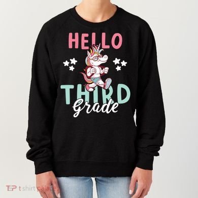 Hello Third Grade Unicorn And Teachers Gift Women's Sweatshirt