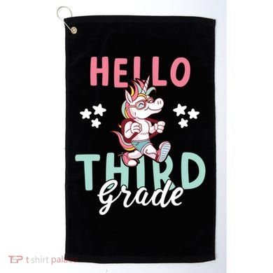 Hello Third Grade Unicorn And Teachers Gift Golf Towel