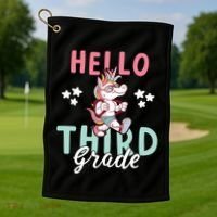 Hello Third Grade Unicorn And Teachers Gift Golf Towel thumb 1
