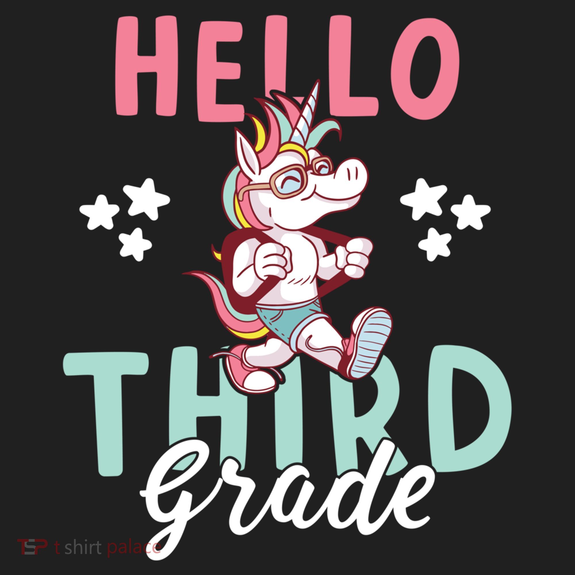 Hello Third Grade Unicorn And Teachers Gift Golf Towel