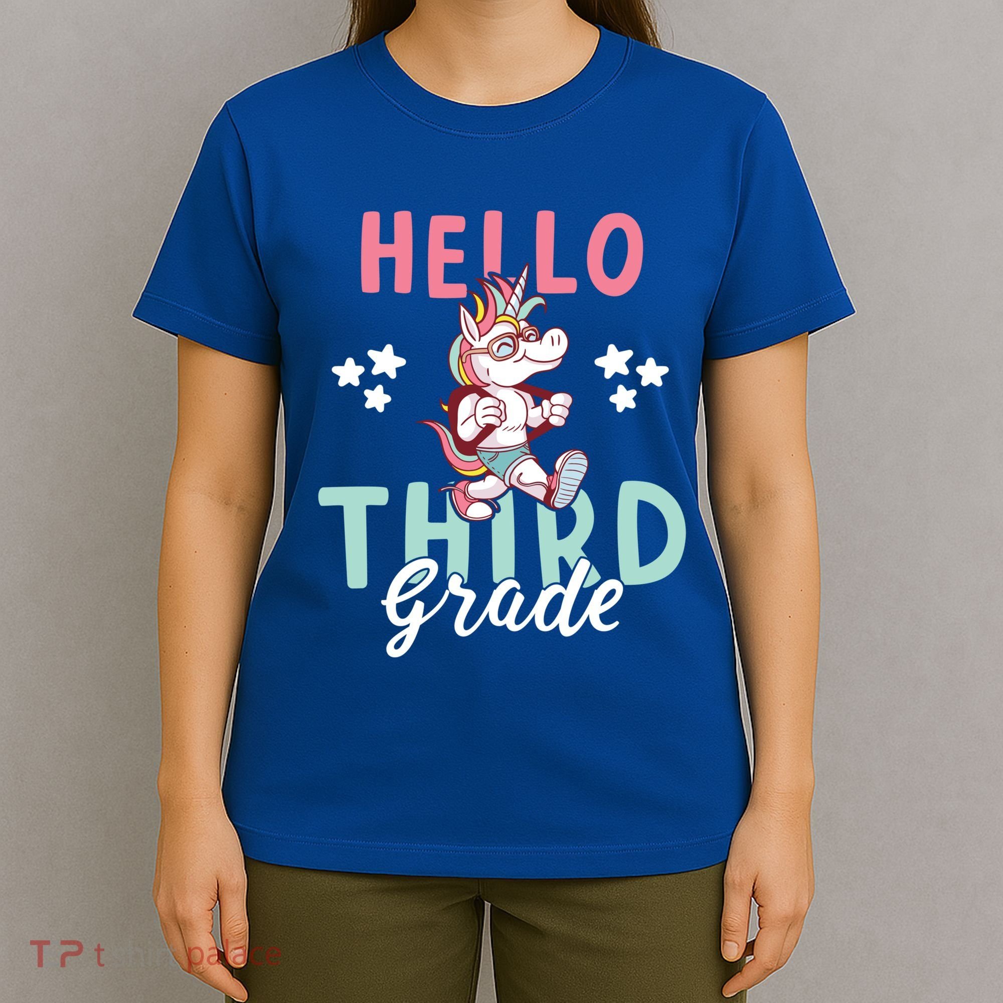 Hello Third Grade Unicorn And Teachers Gift T-Shirt