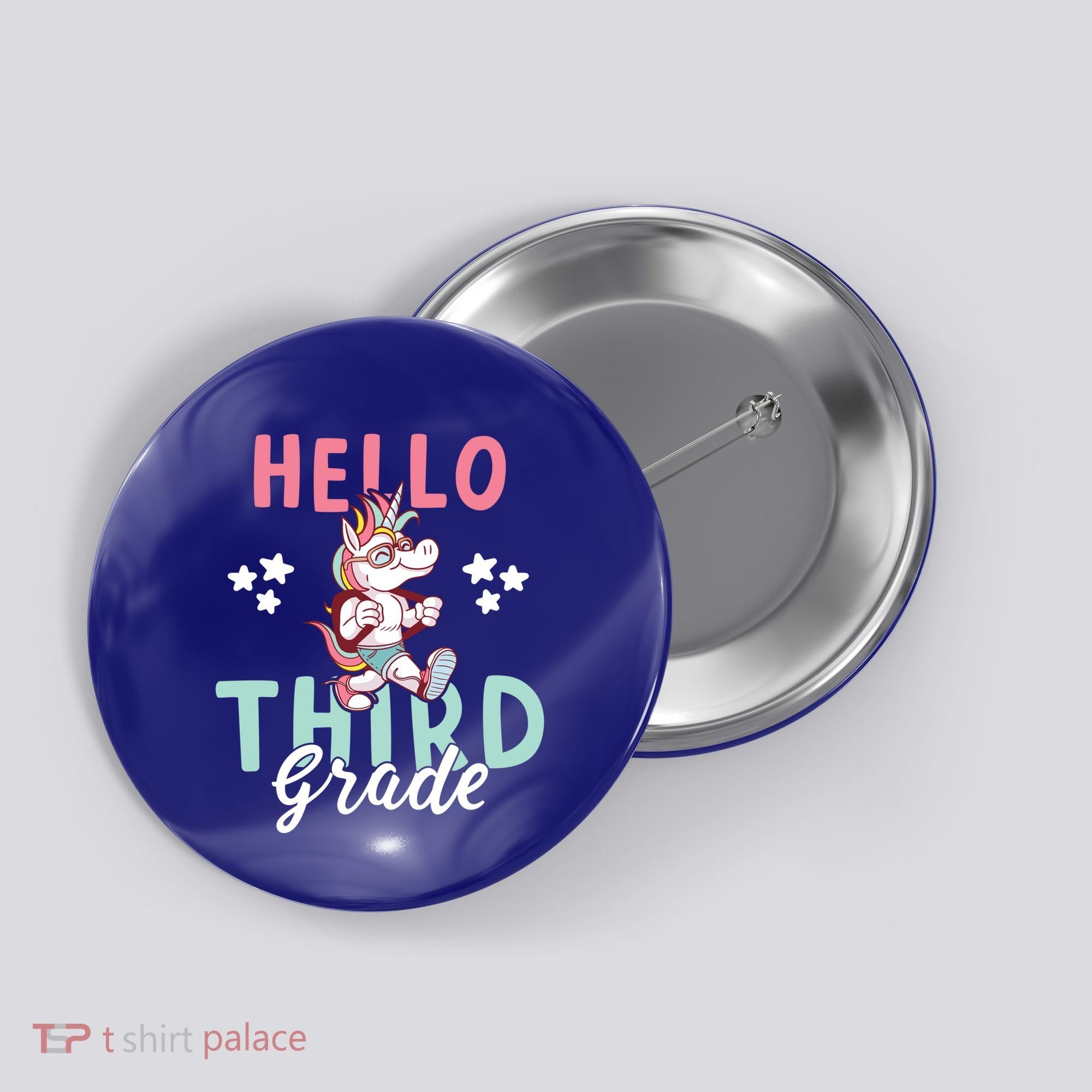 Hello Third Grade Unicorn And Teachers Gift Button
