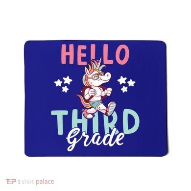 Hello Third Grade Unicorn And Teachers Gift Mousepad