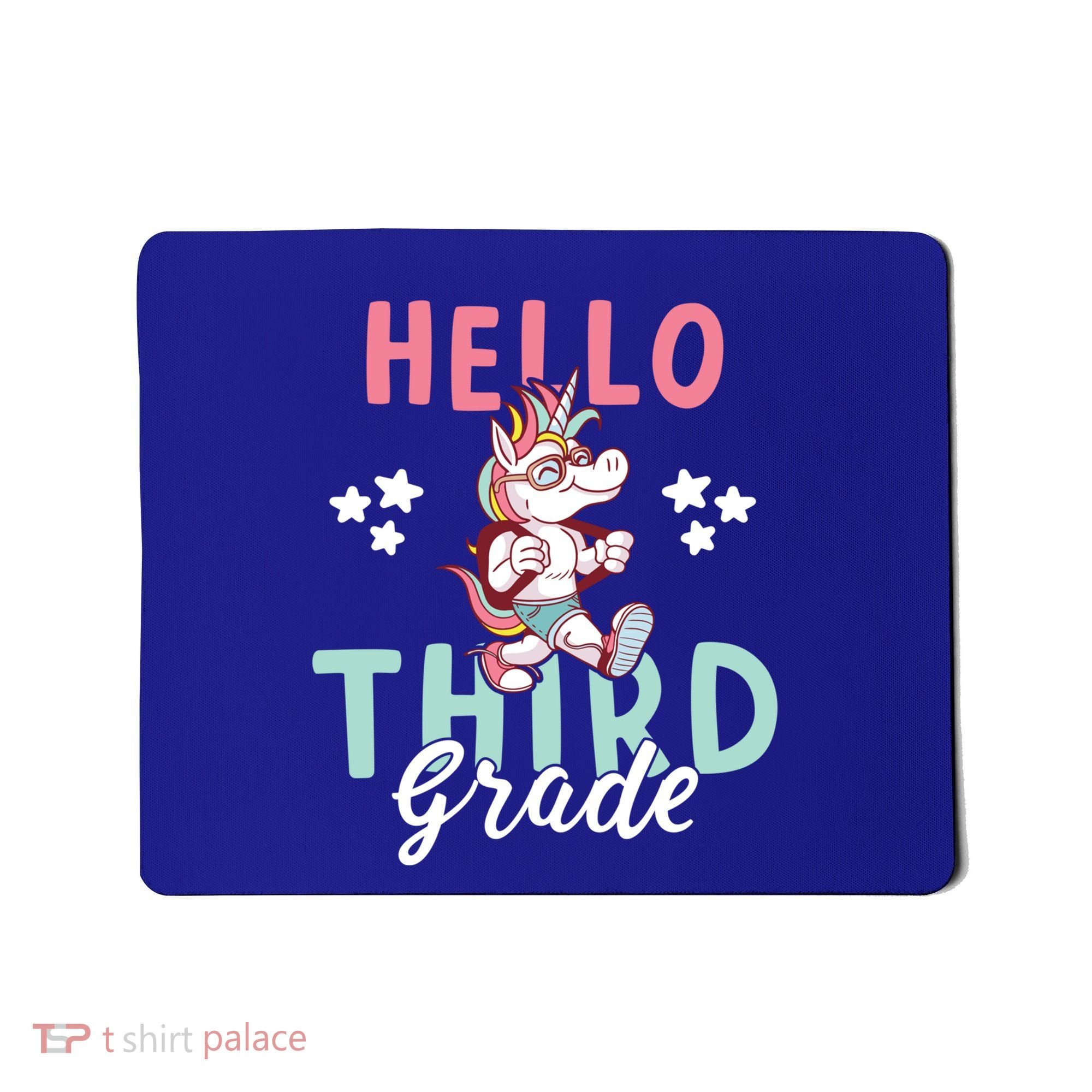 Hello Third Grade Unicorn And Teachers Gift Mousepad