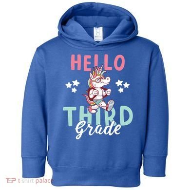 Hello Third Grade Unicorn And Teachers Gift Toddler Hoodie
