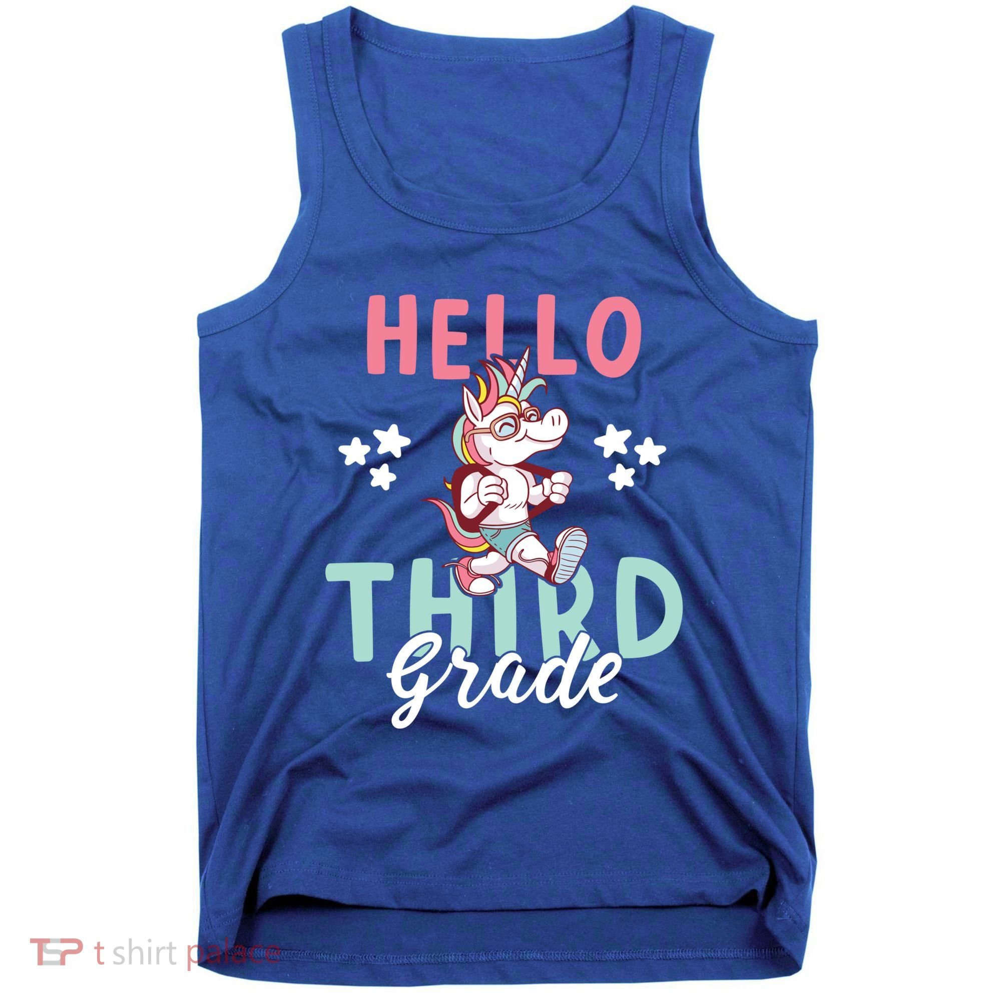 Hello Third Grade Unicorn And Teachers Gift Tank Top