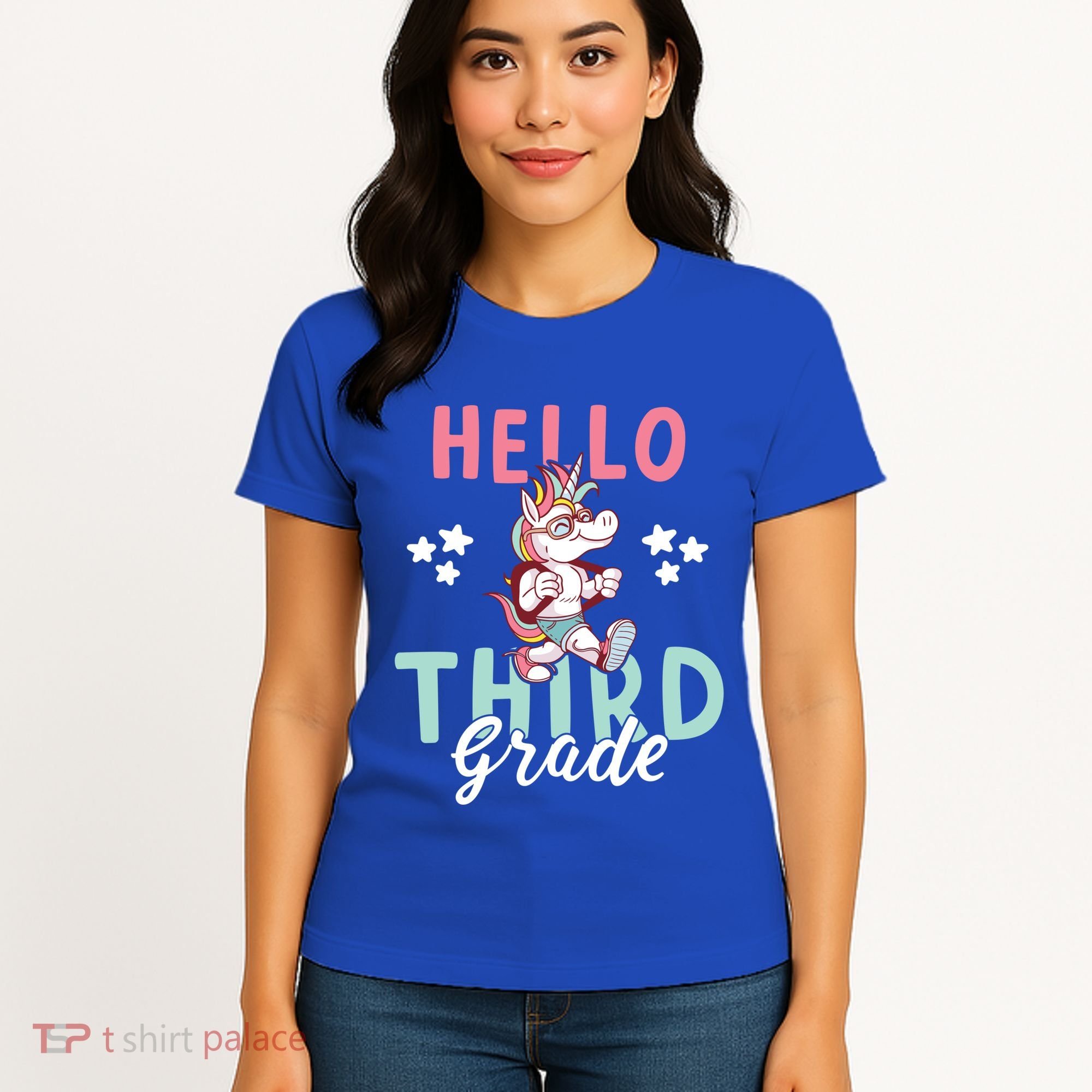 Hello Third Grade Unicorn And Teachers Gift Women's T-Shirt