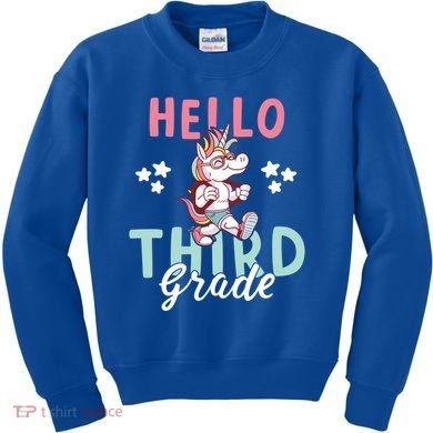 Hello Third Grade Unicorn And Teachers Gift Kids Sweatshirt
