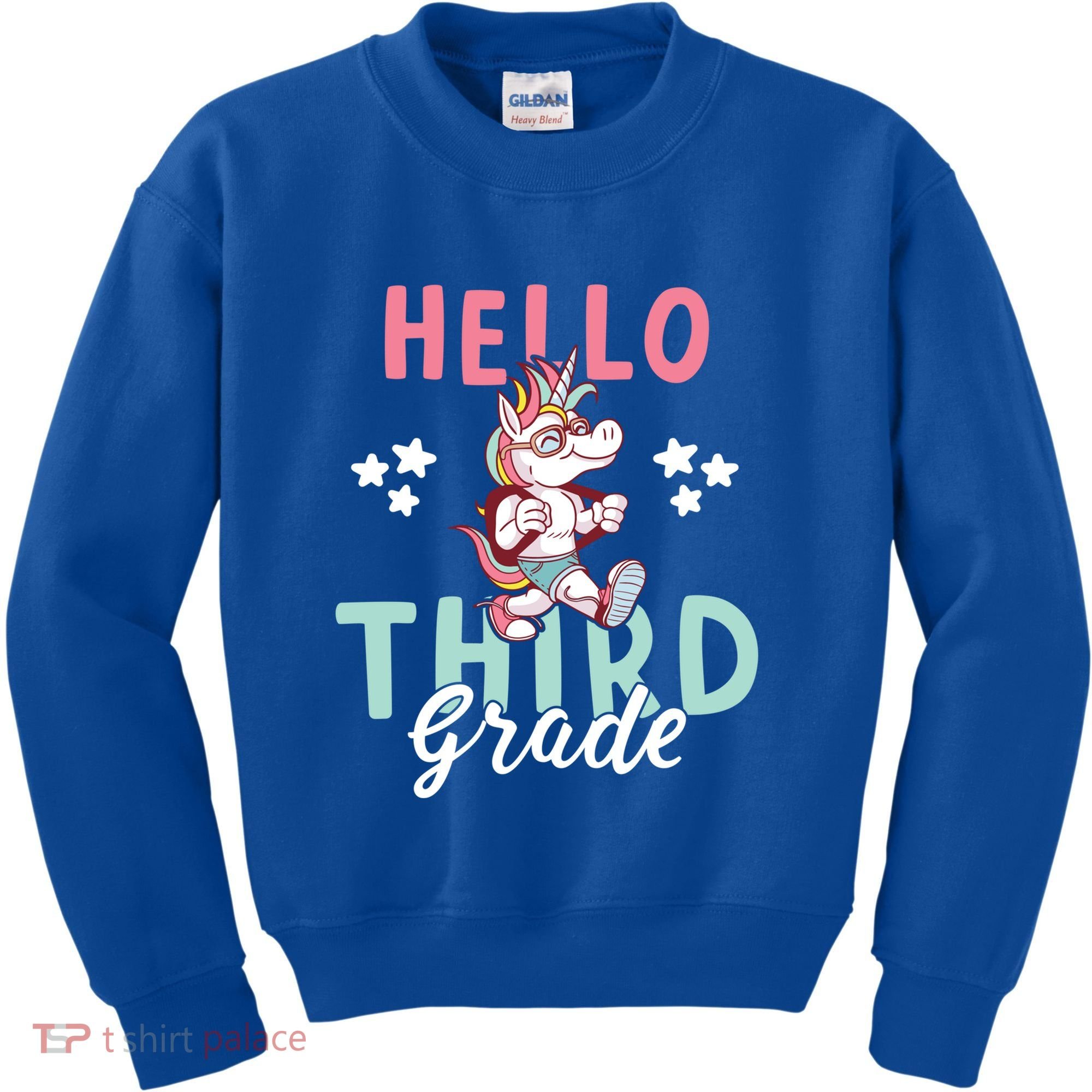 Hello Third Grade Unicorn And Teachers Gift Kids Sweatshirt