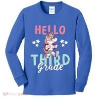 Hello Third Grade Unicorn And Teachers Gift Kids Long Sleeve Shirt thumb 0