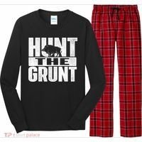 Hunt The Grunt - Boar Hunting Wild Hog Hunter Long Sleeve Pajama Set thumb 0