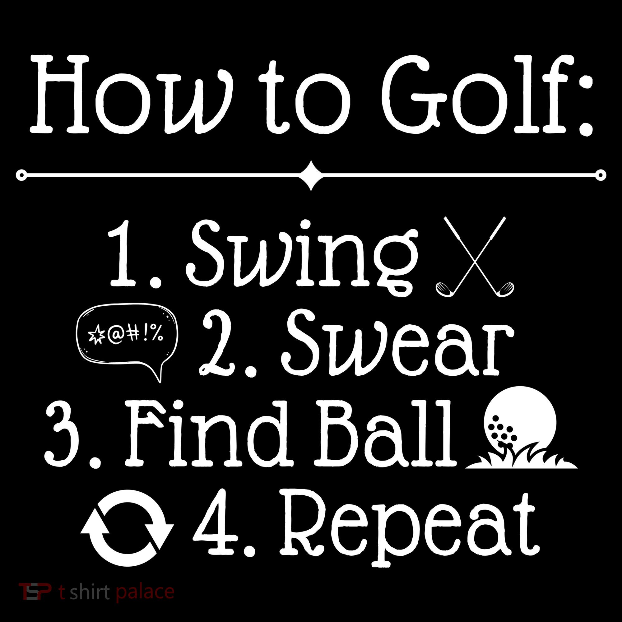 How To Golf Swing Swear Find Ball Repeat Funny Bucket Hat