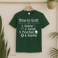 How To Golf Swing Swear Find Ball Repeat Funny T-Shirt thumb 2