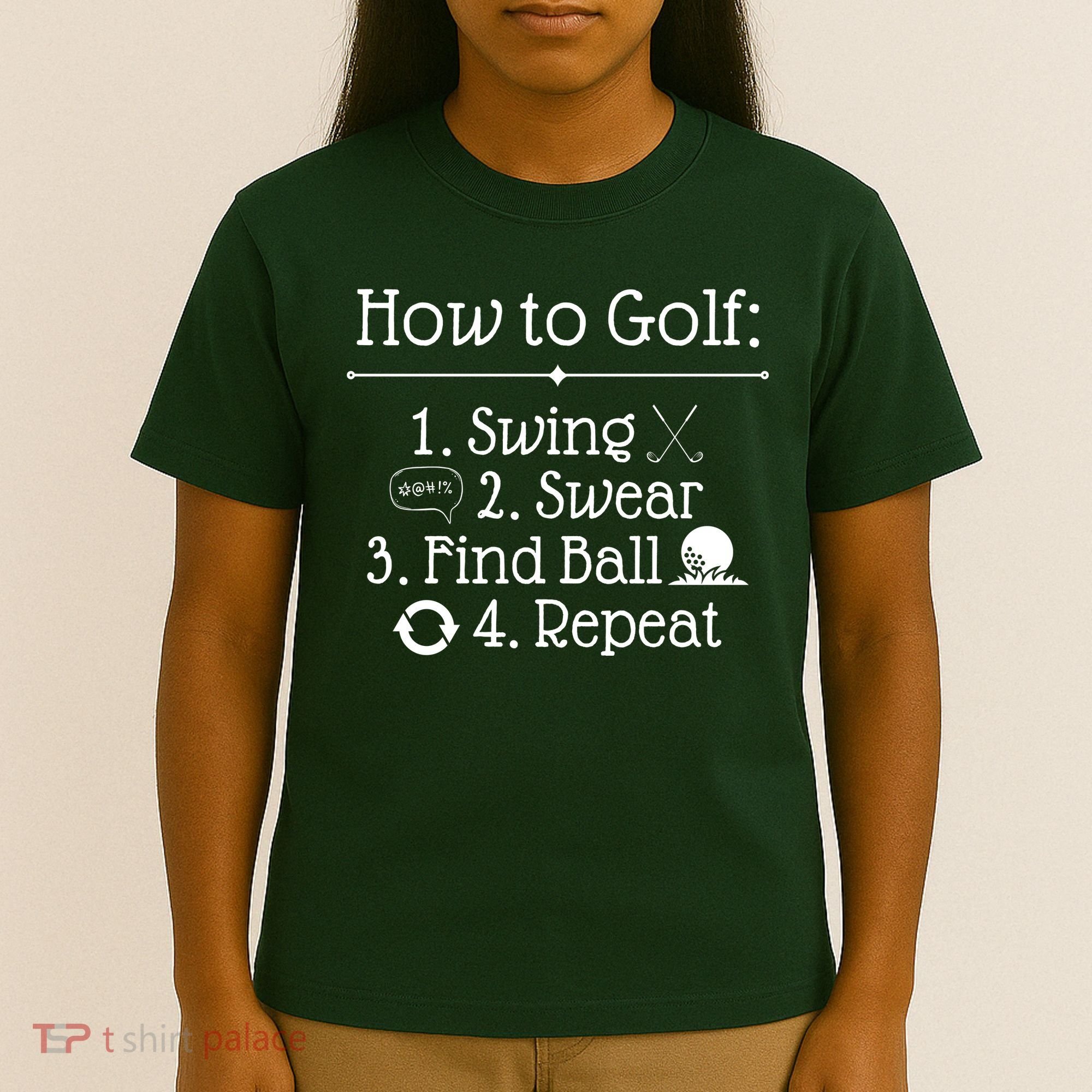 How To Golf Swing Swear Find Ball Repeat Funny T-Shirt