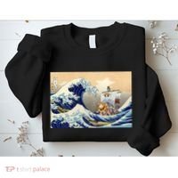 Hokusai The Great Wave Off Kanagawa Japanese Art Anime Sweatshirt thumb 2