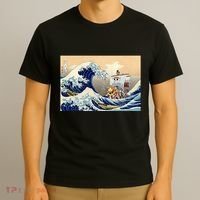 Hokusai The Great Wave Off Kanagawa Japanese Art Anime T-Shirt thumb 3
