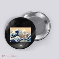 Hokusai The Great Wave Off Kanagawa Japanese Art Anime Button thumb 0